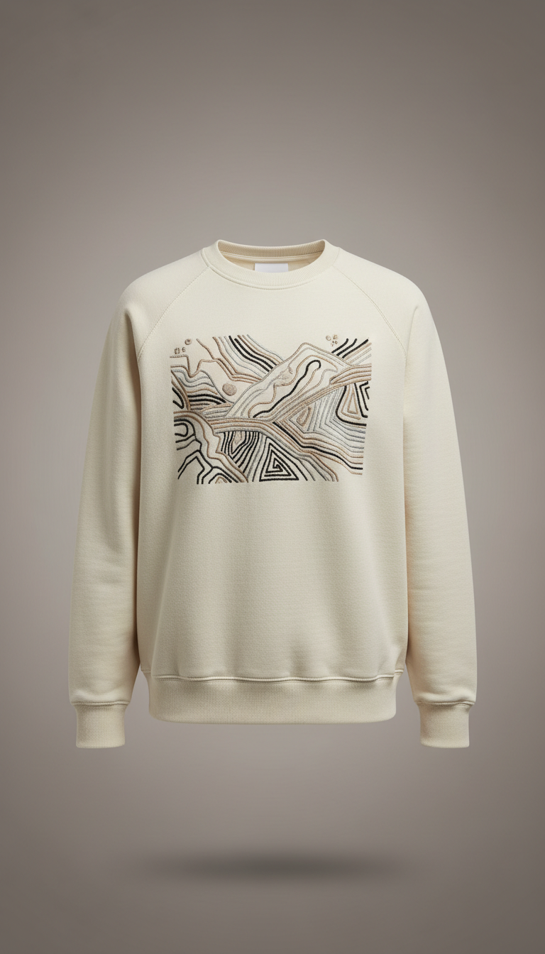 Cotton crewneck sweatshirt with embroidered verse