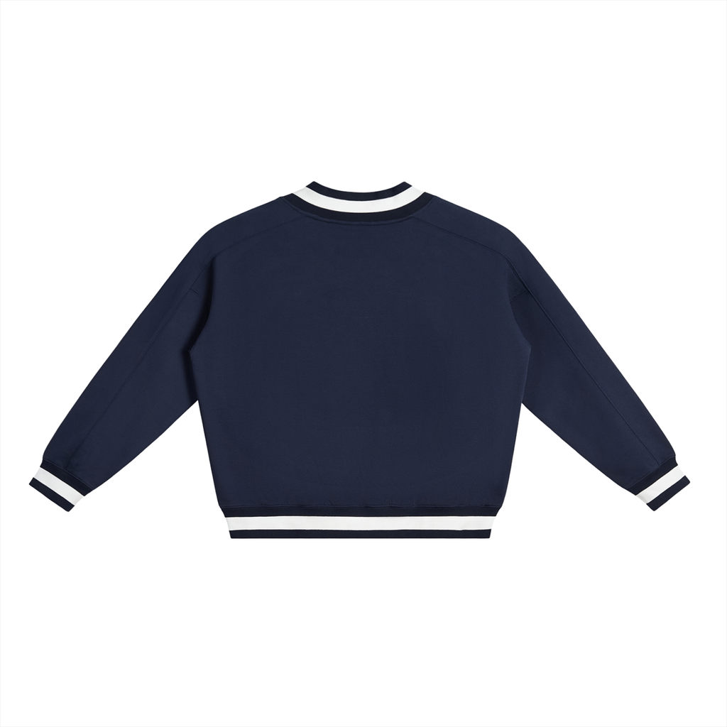 Give it to God  V-Neck Contrast Collar Boxy Sweatshirt | Oversized Unisex Sweatshirt | Collegiate Faith Apparel