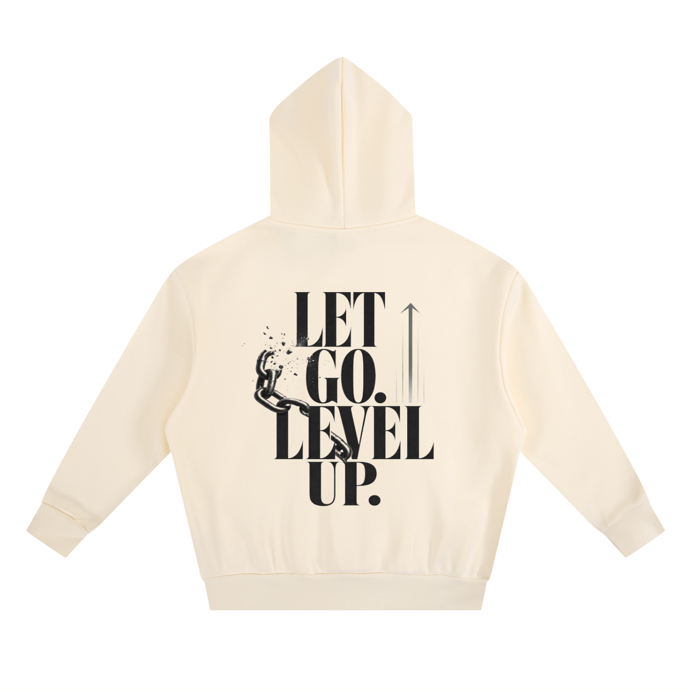 Let Go. Level Up.  Essential Heavyweight Boxy Fleece Hoodie | Oversized Christian Streetwear | Unisex Faith Hoodie