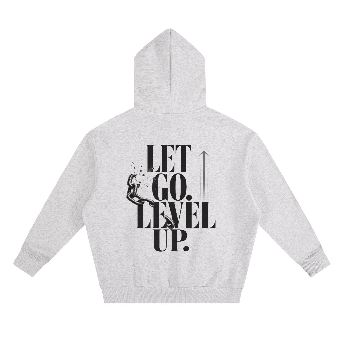 Let Go. Level Up.  Essential Heavyweight Boxy Fleece Hoodie | Oversized Christian Streetwear | Unisex Faith Hoodie