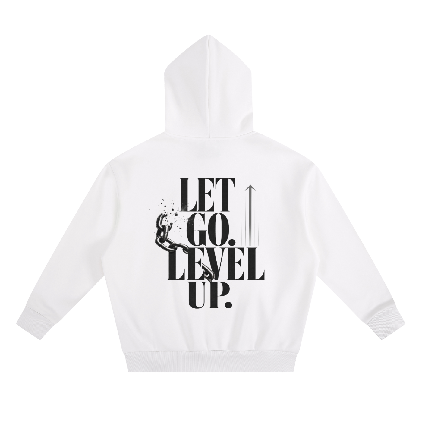 Let Go. Level Up.  Essential Heavyweight Boxy Fleece Hoodie | Oversized Christian Streetwear | Unisex Faith Hoodie