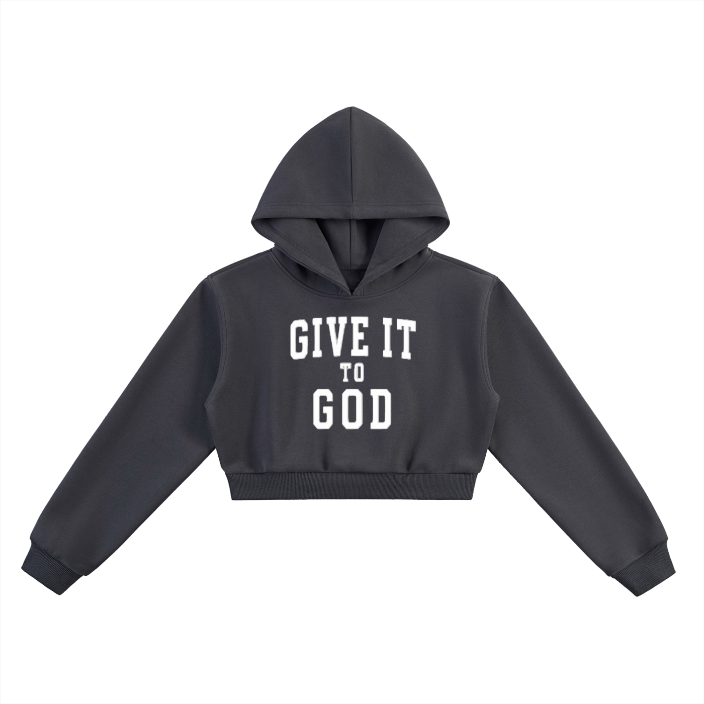 Give it to God™ Essential Cropped Hoodie | Collegiate Lettering | Women's Faith Hoodie | Christian Cropped Sweatshirt