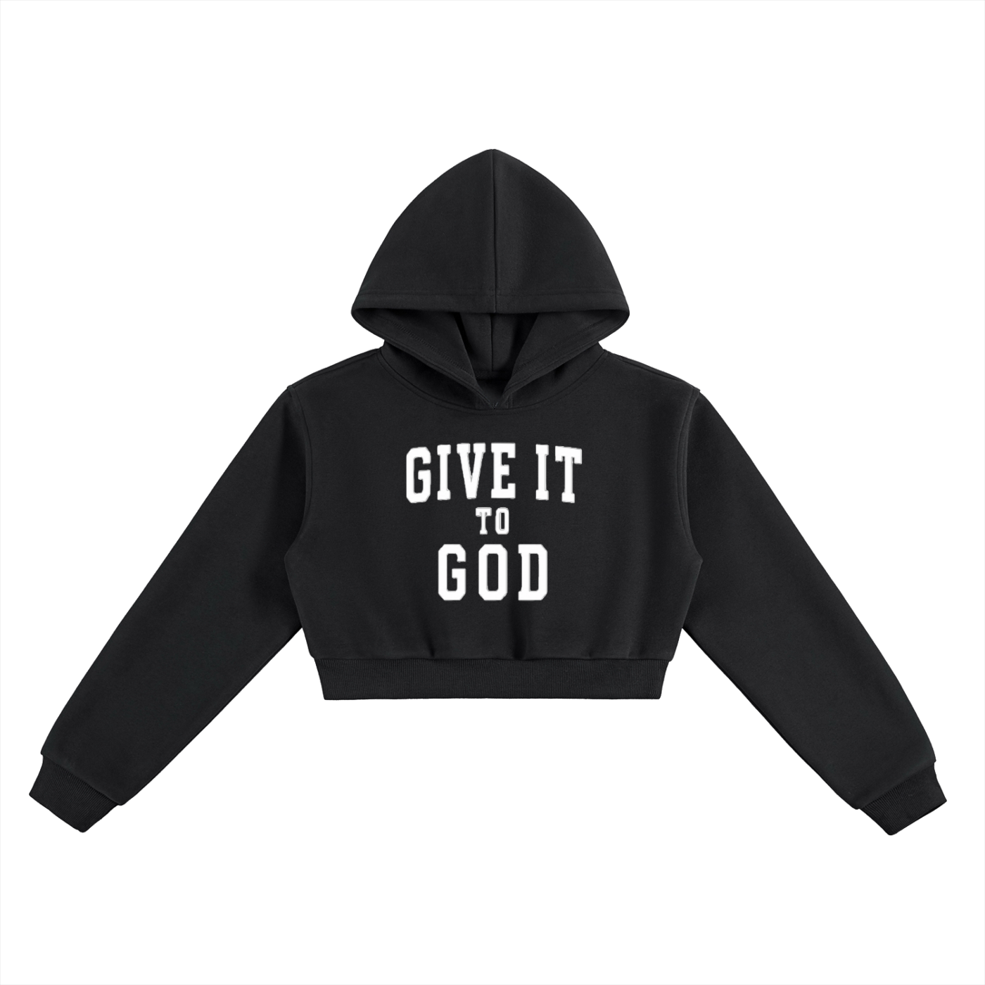 Give it to God™ Essential Cropped Hoodie | Collegiate Lettering | Women's Faith Hoodie | Christian Cropped Sweatshirt