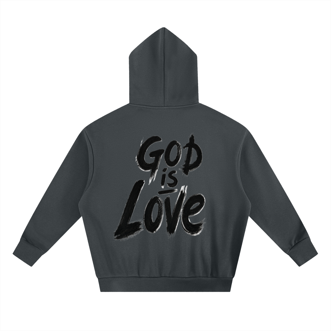 God Is Love Painted Heavyweight Boxy Fleece Hoodie | Premium Spiritual Streetwear | Oversized Unisex Faith Hoodie