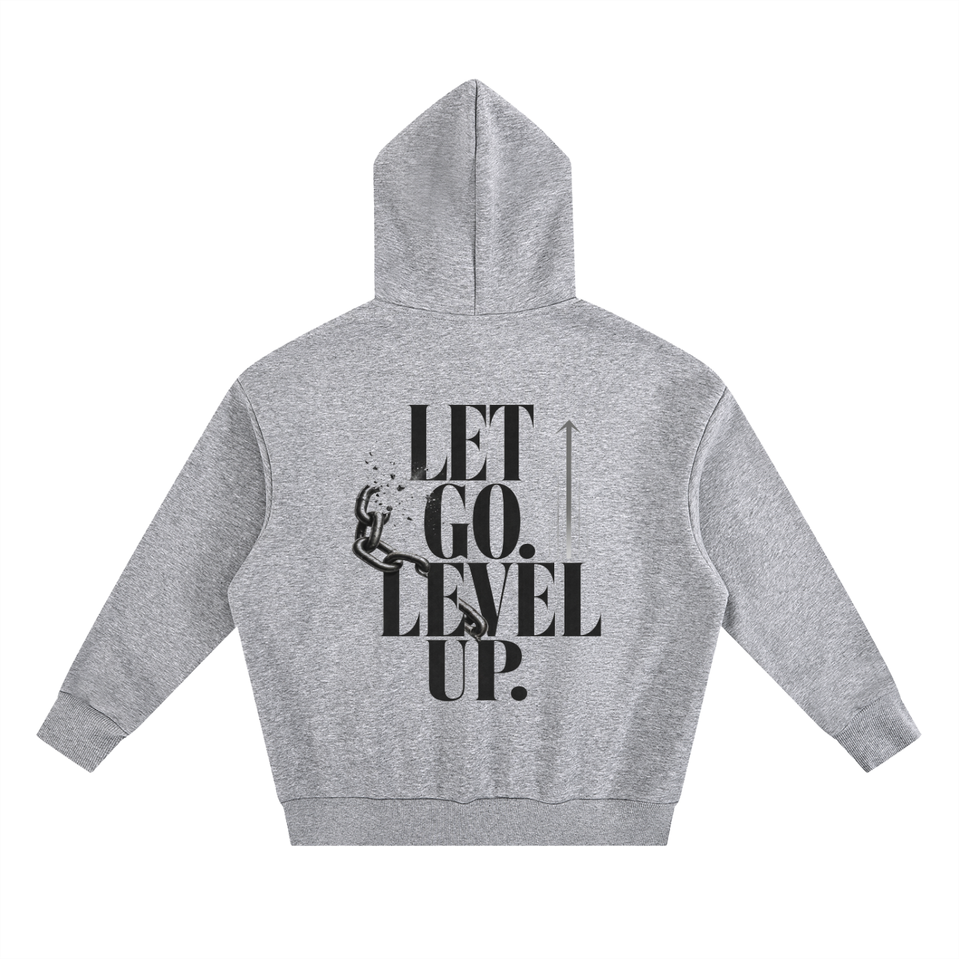 Let Go. Level Up.  Essential Heavyweight Boxy Fleece Hoodie | Oversized Christian Streetwear | Unisex Faith Hoodie