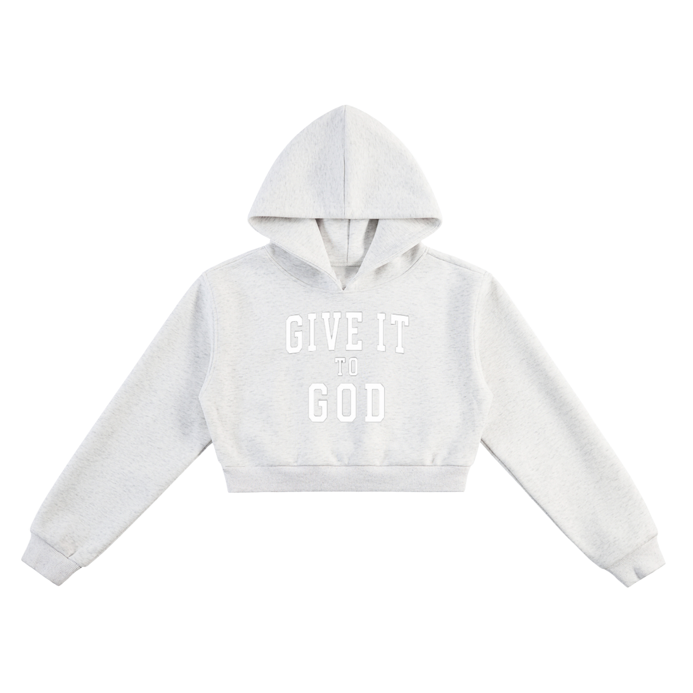 Give it to God™ Essential Cropped Hoodie | Collegiate Lettering | Women's Faith Hoodie | Christian Cropped Sweatshirt