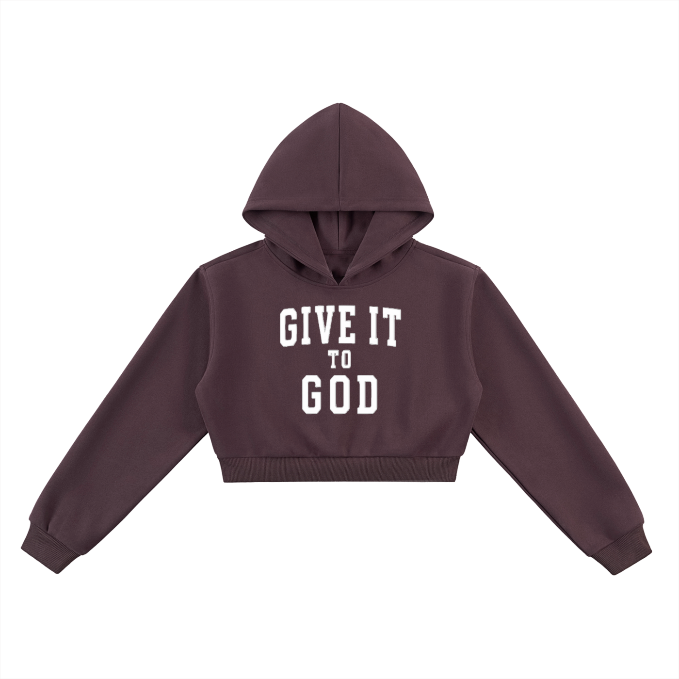 Give it to God™ Essential Cropped Hoodie | Collegiate Lettering | Women's Faith Hoodie | Christian Cropped Sweatshirt