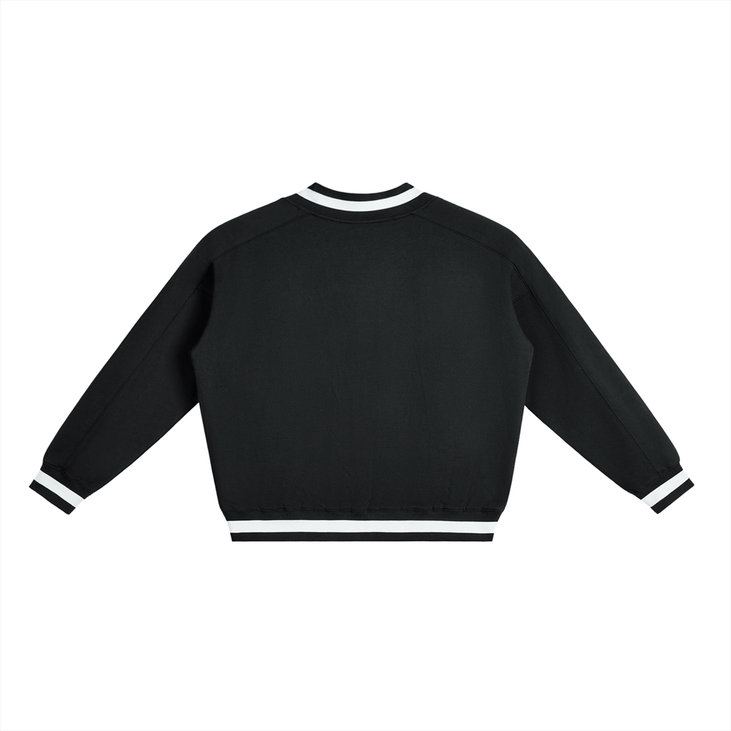 Give it to God  V-Neck Contrast Collar Boxy Sweatshirt | Oversized Unisex Sweatshirt | Collegiate Faith Apparel